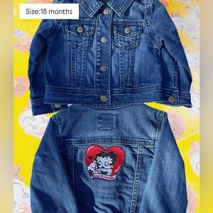 Kids Denim Jacket with best friend embroidery